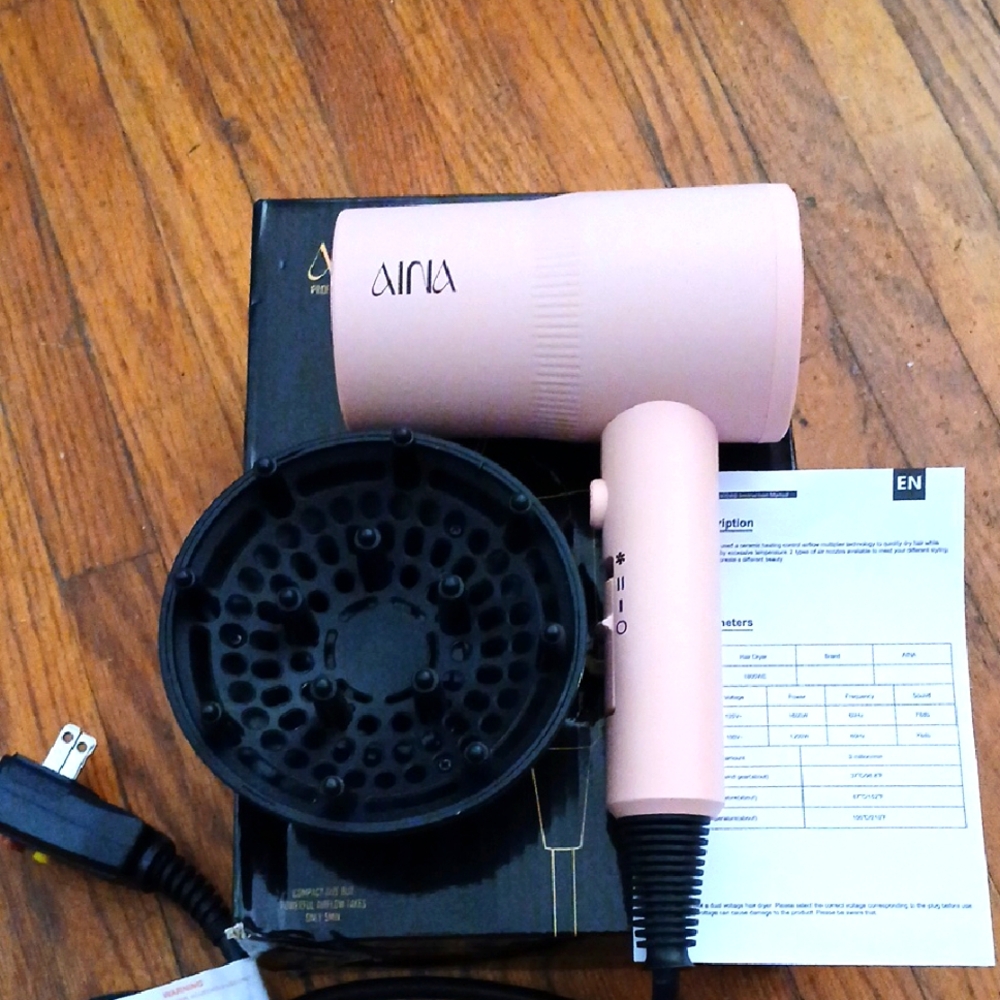 Aima Pink Hair Dryer with Diffuser